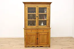 Farmhouse Antique Pine Kitchen Cabinet or Pantry Cupboard #50274