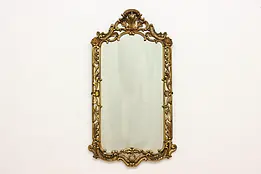 French Antique Carved Hall or Boudoir Wall Mirror #50299