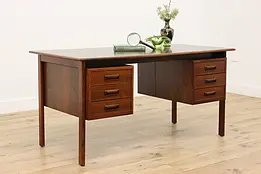Midcentury Modern Danish Vintage Rosewood Office Desk #49909