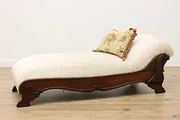 Victorian Antique Fainting Couch or Chaise Lounge, Dragons #50209