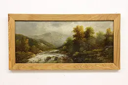 Forest River Landscape Antique Oil Painting, Olbrich 44" #50282