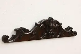 Victorian Salvage Antique Carved Walnut Wall Crest, Fruits #50349
