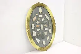 Native American Antique Framed Stone Points & Arrowheads #48446