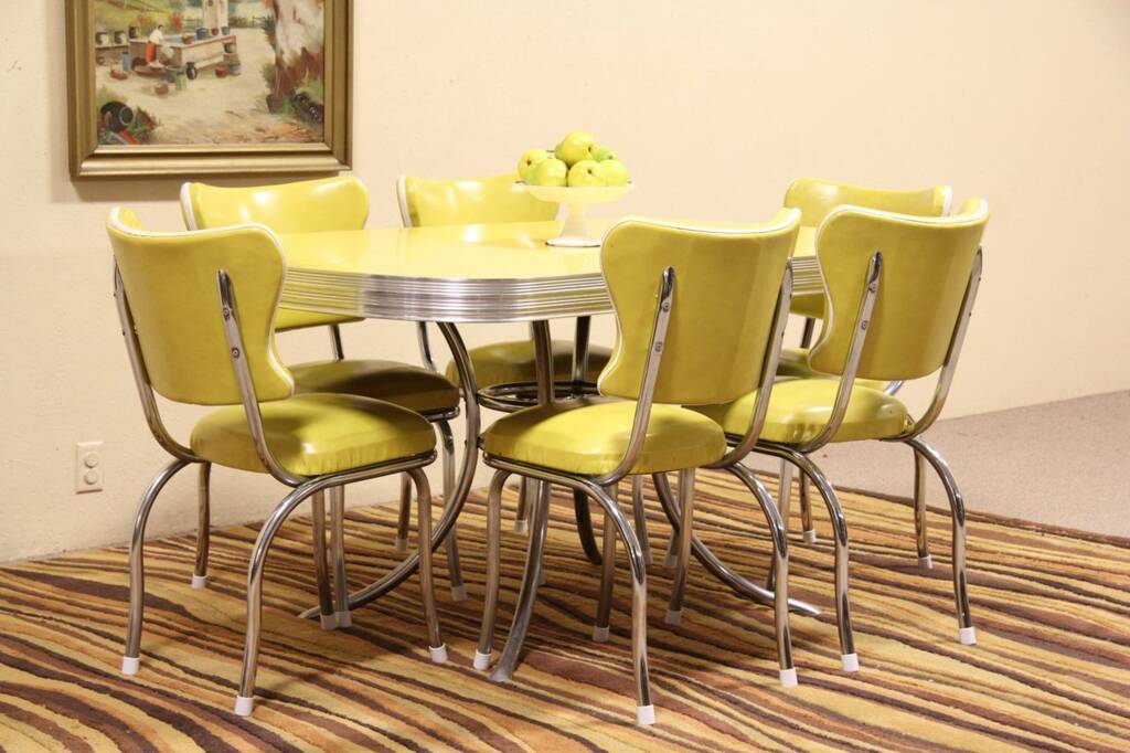Formica Vintage Dining Set 6 Chairs Harp Gallery Antique Furniture