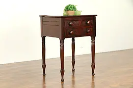 Sheraton Antique 1830 Mahogany Farmhouse End Table or Nightstand #32624