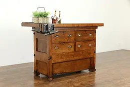 Carpenter Maple Workbench, Wine & Cheese Table, Kitchen Island Counter #33158