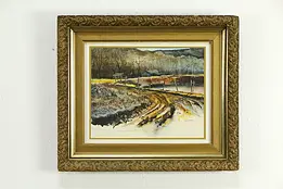 Snowy Road & Farm Original Watercolor Painting,1972 Burkhart #33346