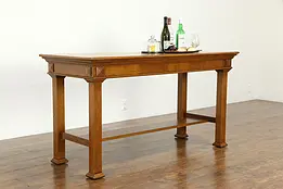 Oak Antique Console, Kitchen Island or Wine & Cheese Table #34108