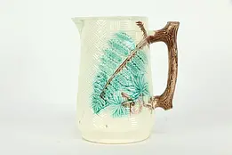 Victorian Style Majolica Hand Painted Pitcher #35263