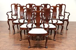 Set of 10 Mahogany Dining Chairs or Conference Armchairs, Kittinger #29561