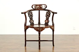 Chinese Rosewood Vintage Corner Chair, Pearl Inlay #33520