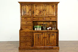 Country Vintage Kitchen Pantry Cupboard, Reclaimed Antique Wormy Pine #33883