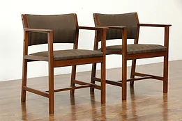 Pair of Midcentury Modern Scandinavian 1960 Vintage Chairs New Upholstery #35338