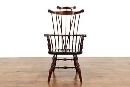 Vintage Birch Farmhouse Windsor Dining or Desk Chair, Nichols & Stone #38599