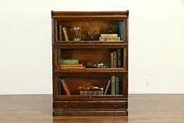 Oak Antique 3 Stack Lawyer Bookcase, All Original Globe Wenicke #31616