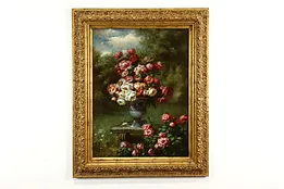 Still Life with Flowers Original Vintage Oil Painting Colette 52" #39665
