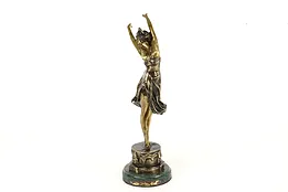 Swaying Dancer Statue Vintage Bronze Sculpture, Marble Base, Colinet #41341