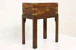 English Antique Travel or Lap Desk, Jewelry Chest, Secret Drawer, Stand #41646