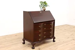 Georgian Vintage Mahogany Secretary Desk, Secret Compartments, Maddox #42698