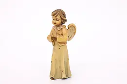 Hand Carved Vintage Swiss Praying Young Cherub Angel Sculpture #42951