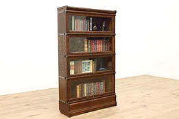 Oak Antique 4 Stack Lawyer, Office Library Bookcase, Globe Wernicke #43376