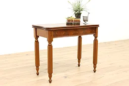 Victorian Antique Walnut Hall Console or Flip Top Game Table #44848