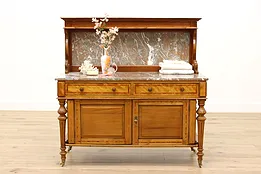 English Victorian Antique Marble Top Washstand, Bar or Server #37577
