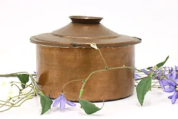 Farmhouse Antique Hammered Copper Pot or Dutch Oven with Lid #43922