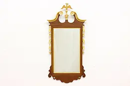 Georgian Design Vintage Mahogany Mirror, Gold Leaf Eagle #45981
