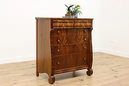 Empire Antique Gumwood Highboy Dresser or Tall Chest, Sligh #38794