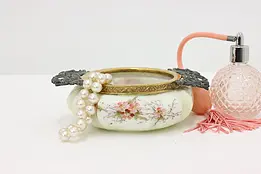 Victorian Antique Wave Crest Jewelry Boudoir Jar, Handles #47106