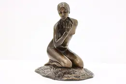 Kneeling Nude Vintage Composite Sculpture, Stelzer 1980 #45745