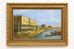 Doge Palace in Venice Vintage Original Oil Painting 45.5" #41310