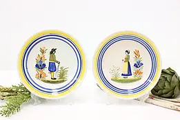 Pair of Hand Painted Vintage Henriot Quimper Plates #44046