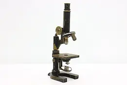 German Industrial Antique Laboratory Brass Microscope Leitz #47122