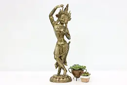 Hindu Vintage Brass Statue Indian Goddess Parvati Sculpture #45754