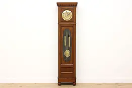 Art Deco Antique German Oak & Burl Tall Case Clock, Mauthe #46350