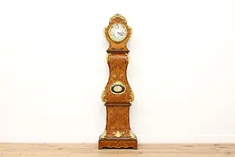 Italian Vintage Rosewood & Gilt Brass Tall Case Clock #45701