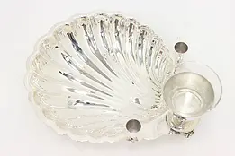 Silverplate Vintage Shell Shape Shrimp Cocktail Seafood Dish #48799