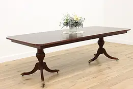Georgian Vintage Banded Mahogany Dining Table, Extends 8' #48835