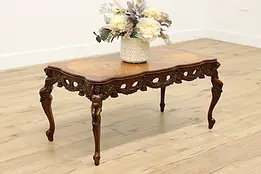 French Design Vintage Coffee Table, Marquetry, Cherubs #49329