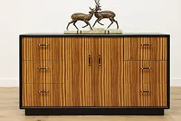 Midcentury Modern Design Zebrawood Credenza, Dresser, or Bar #48440