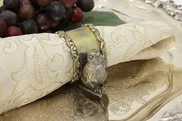 Victorian Antique Silverplate Bird & Best Wishes Napkin Ring #49388