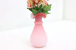 Victorian Antique Pink Satin Glass Flower Vase #49220