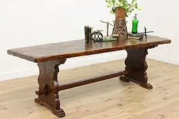 Spanish Colonial Farmhouse Oak Dining Table or Library Desk #49635