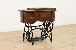 Victorian Antique Carved Oak Sewing Machine & Stand Standard #49554