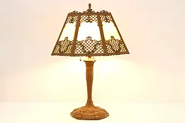 Art Nouveau Antique Stained Glass Desk or Table Lamp #49258