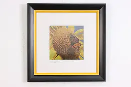 Sunflowers & Butterfly Lenticular Art Print, Brown 15" #49739