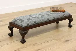 Georgian Design Antique Footstool or Small Bench, New Fabric #49455