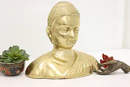 Indian Vintage Brass Bust of Buddha #49395